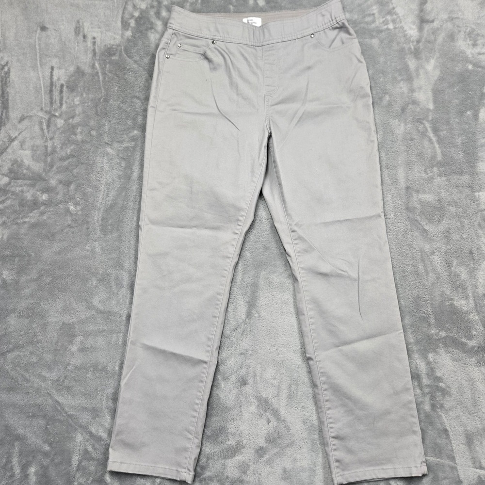 Kim Rogers Womens Size 10S 32x28 Gray Pull On Straight Leg Pants Cotton Stretch